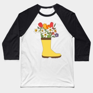 Flowers in rain boots Baseball T-Shirt